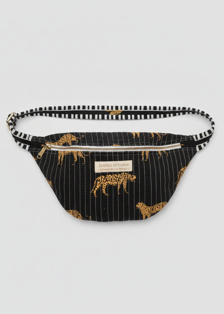 Black Leopard Fanny Pack