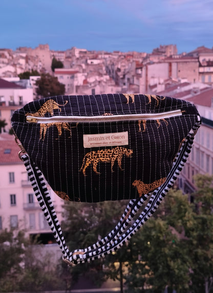 Black Leopard Fanny Pack