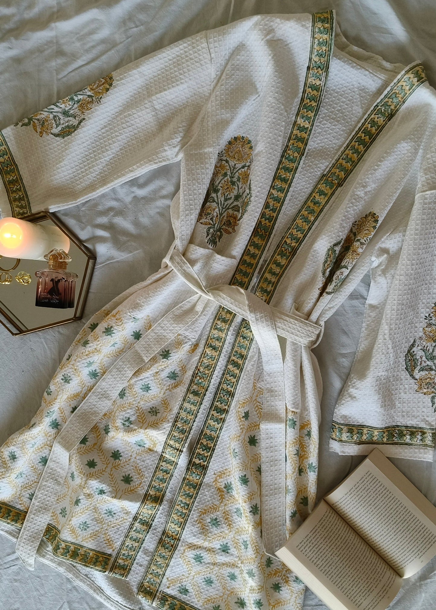 White and Green bathrobe