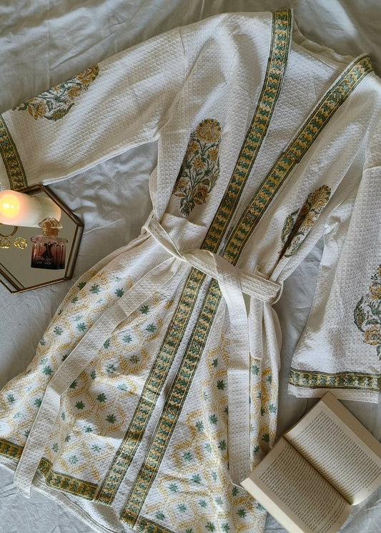 White and Green bathrobe