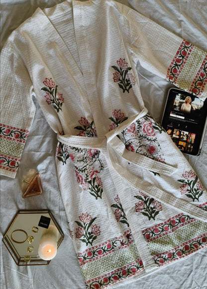 White and Red Bathrobe