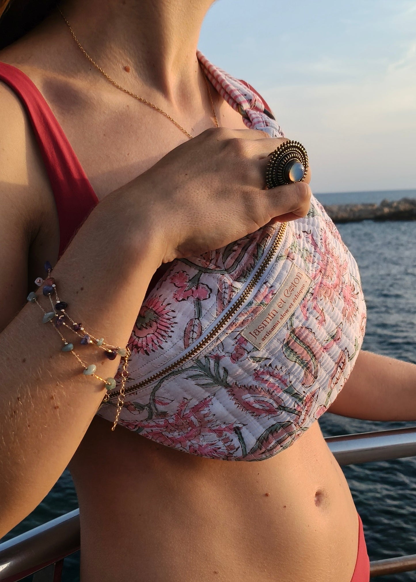 Pink Flower Fanny Pack