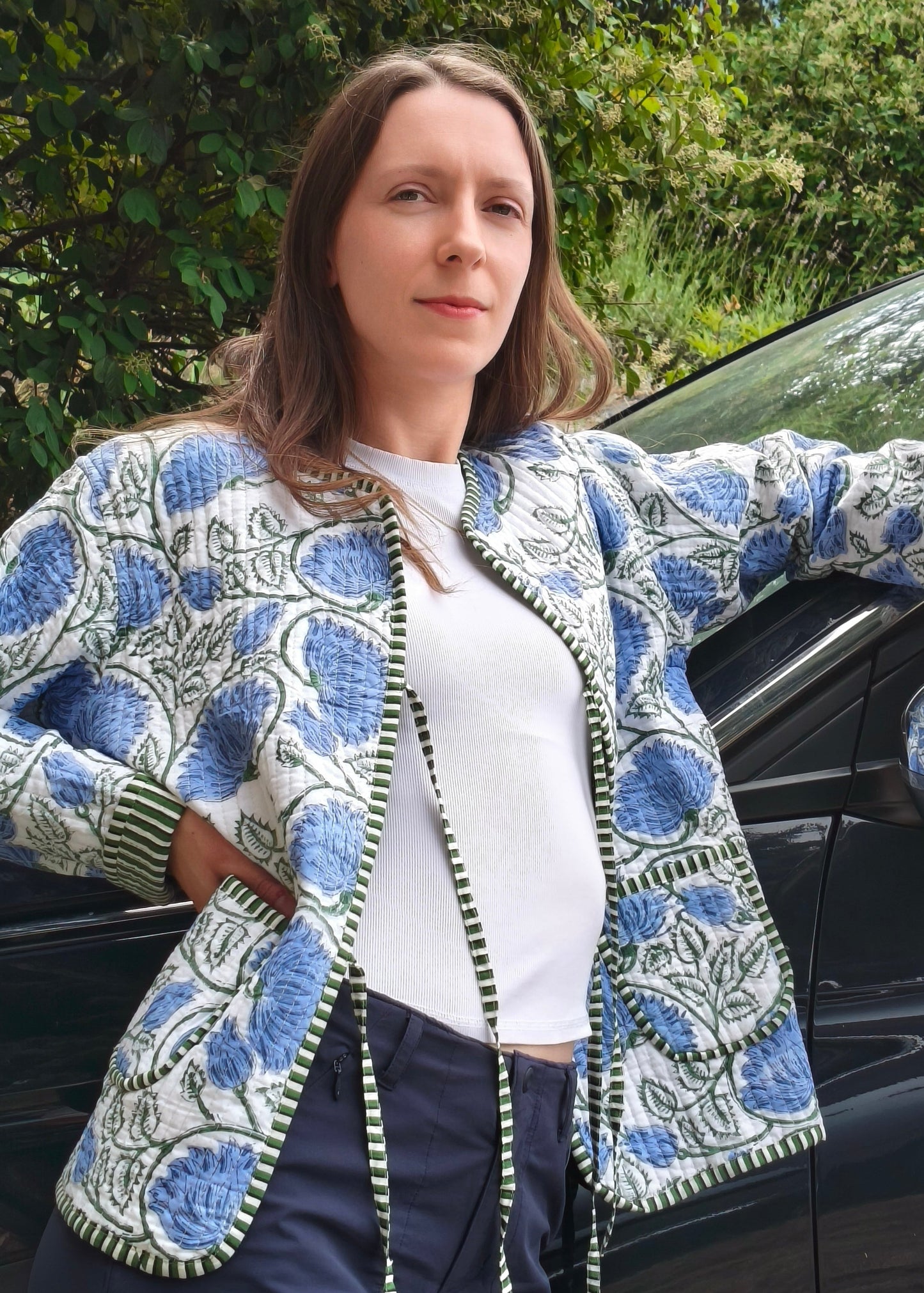 Blue and Green Flower Jacket