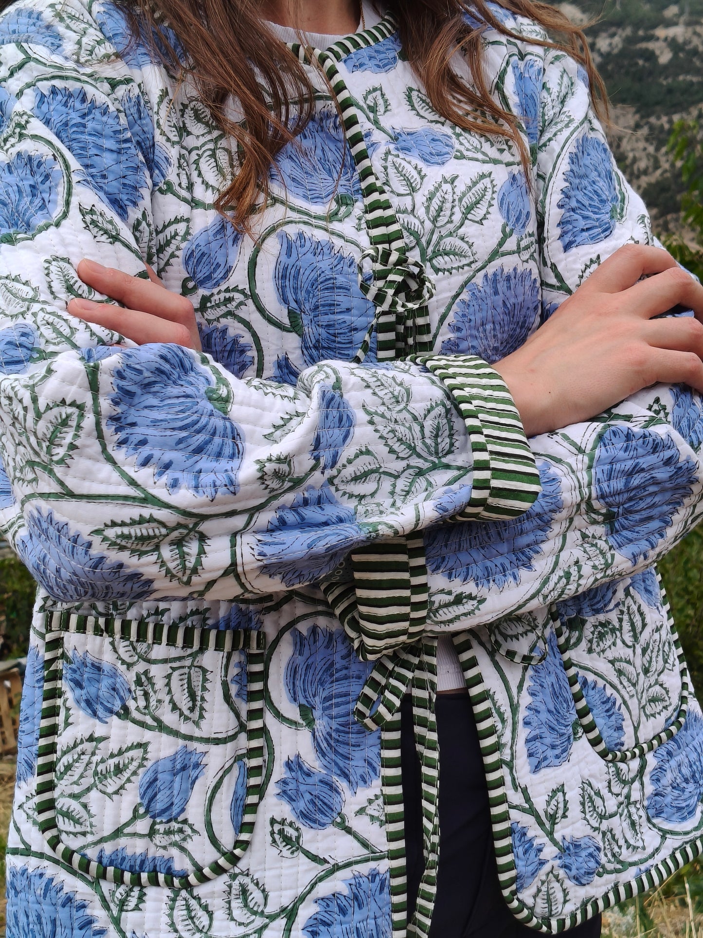 Blue and Green Flower Jacket