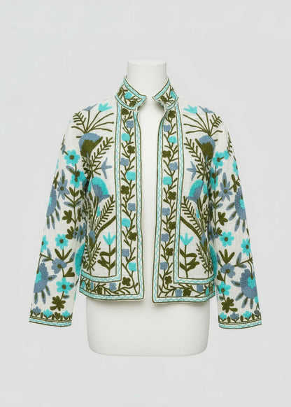 Blue and Green Embroidered Jacket