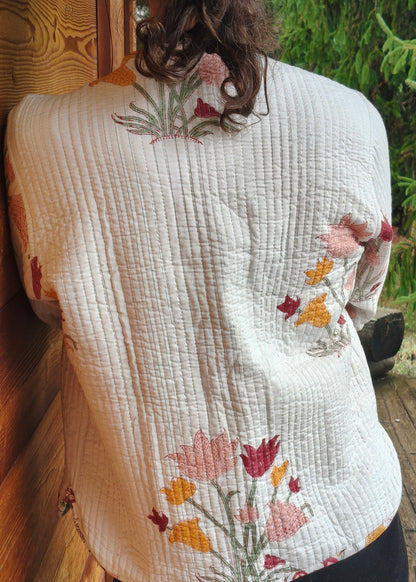 White Lurex Flowers Jacket