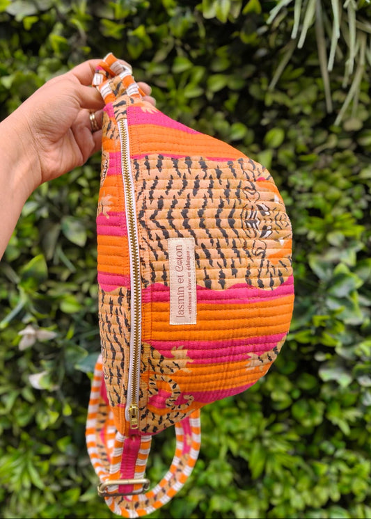 Orange Pink Tiger Fanny Pack