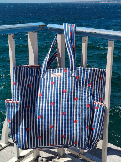 Sac Plage Red Hearts