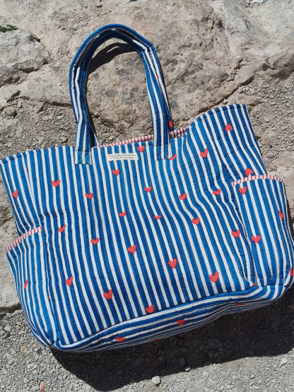Sac Plage Red Hearts