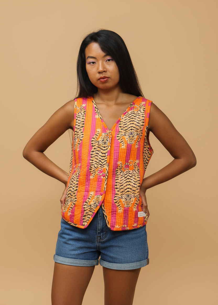 Tiger Orange Reversible Vest